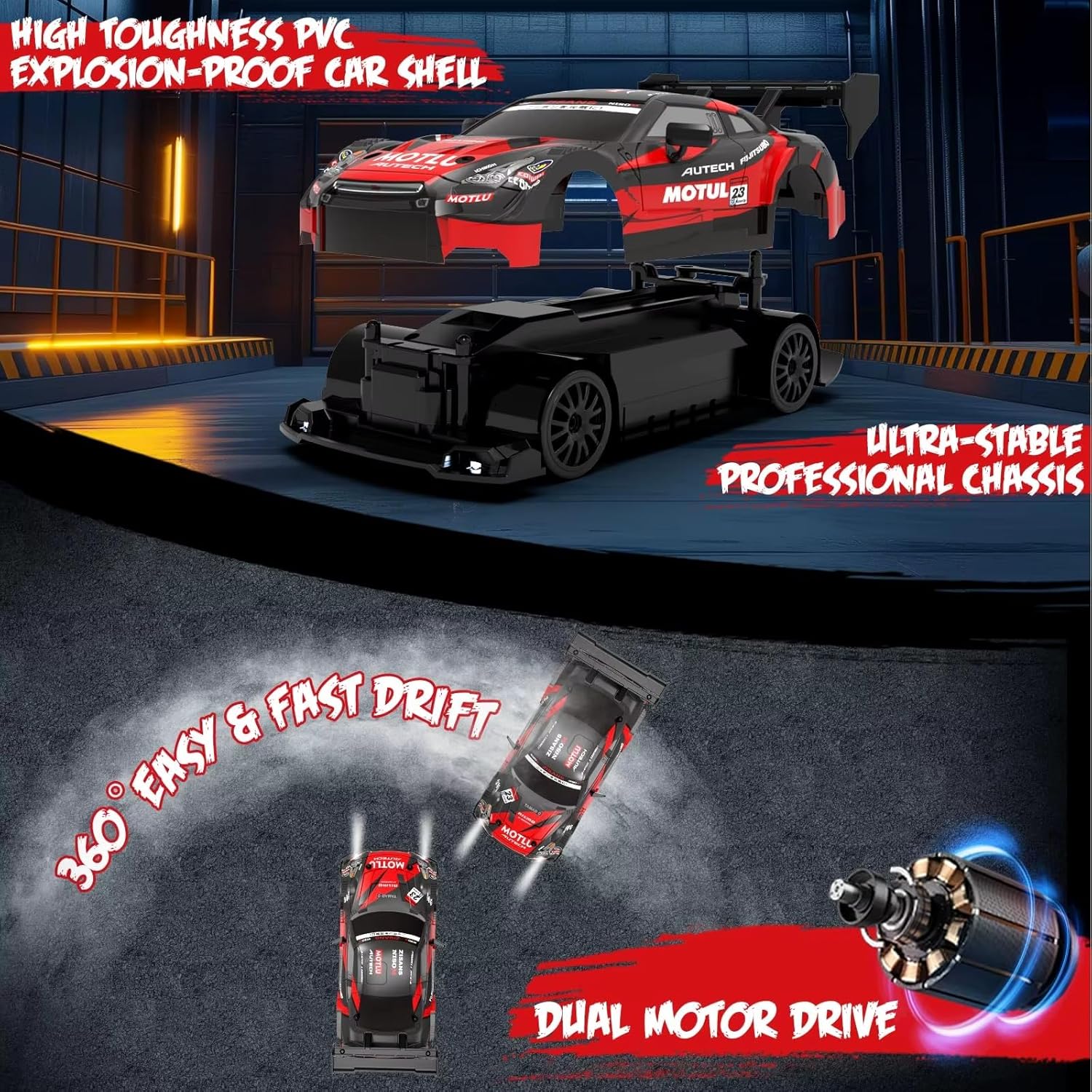 Drift RC Car (1:24) | Nissan GTR Red edition