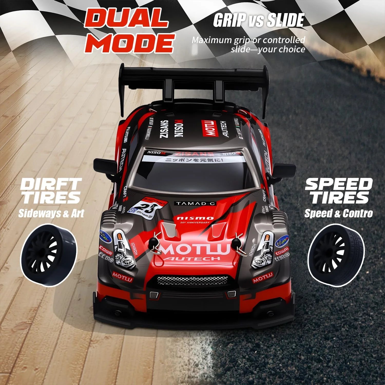 Drift RC Car (1:24) | Nissan GTR Red edition