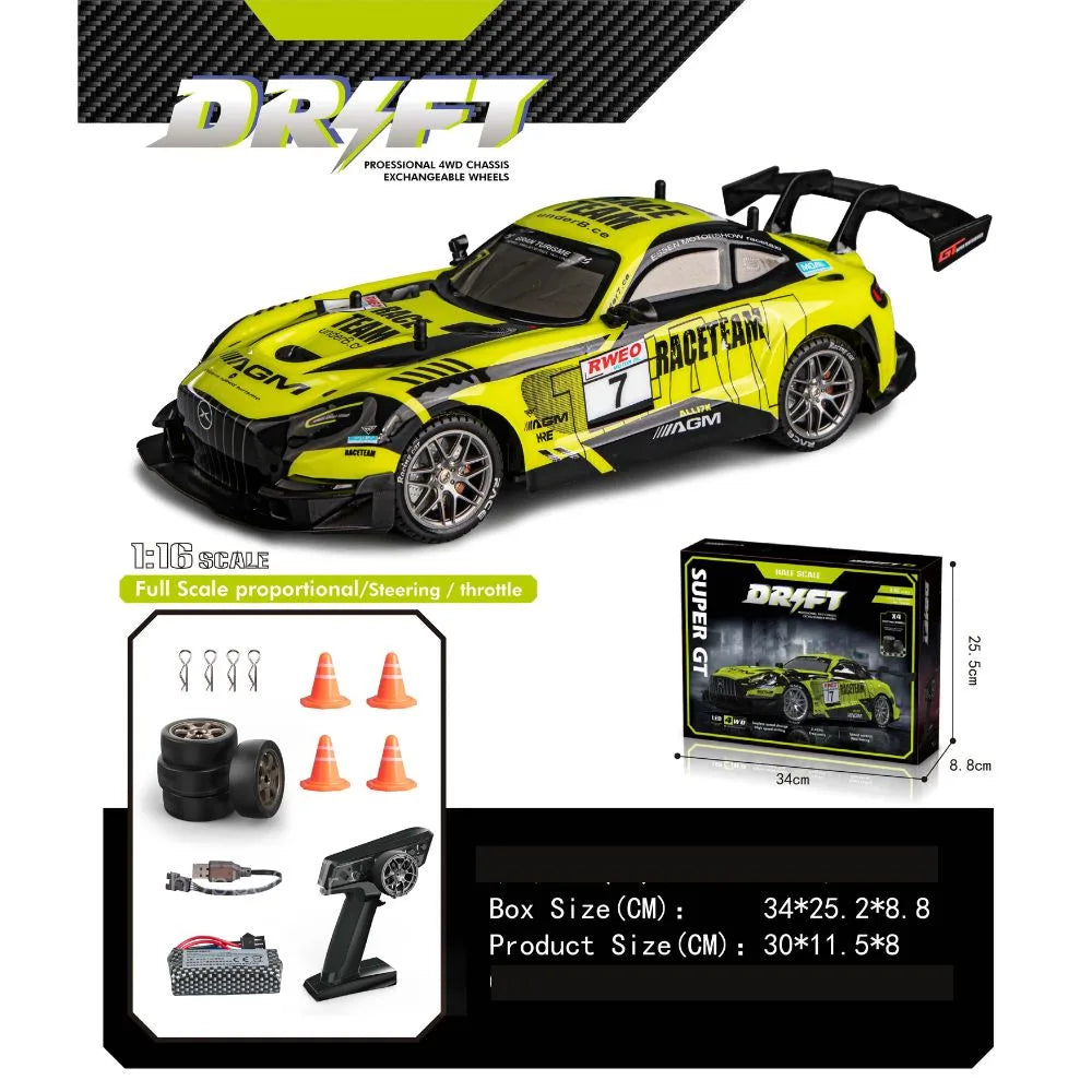 High-Speed Drift R/C Car - Mercedes AMG GT – 25 km/h, 4X4 (Scale 1:16)