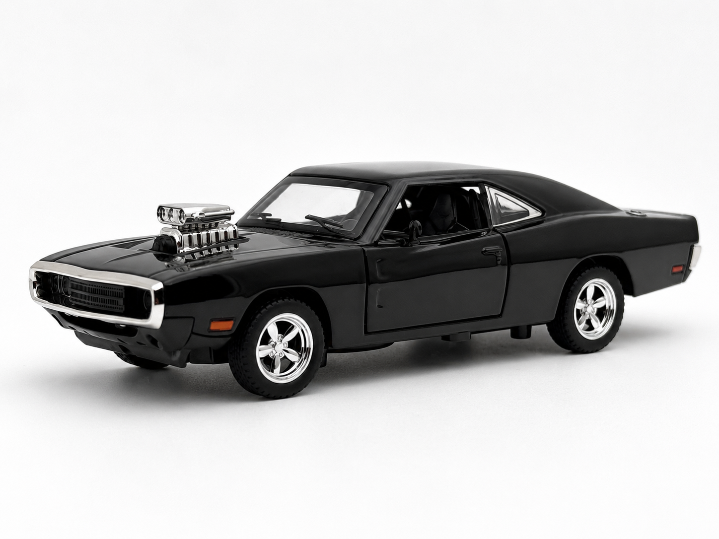 Minimotiv 1970 Dodge Charger Fast & Furious Black 1:32 Diecast Scale Model