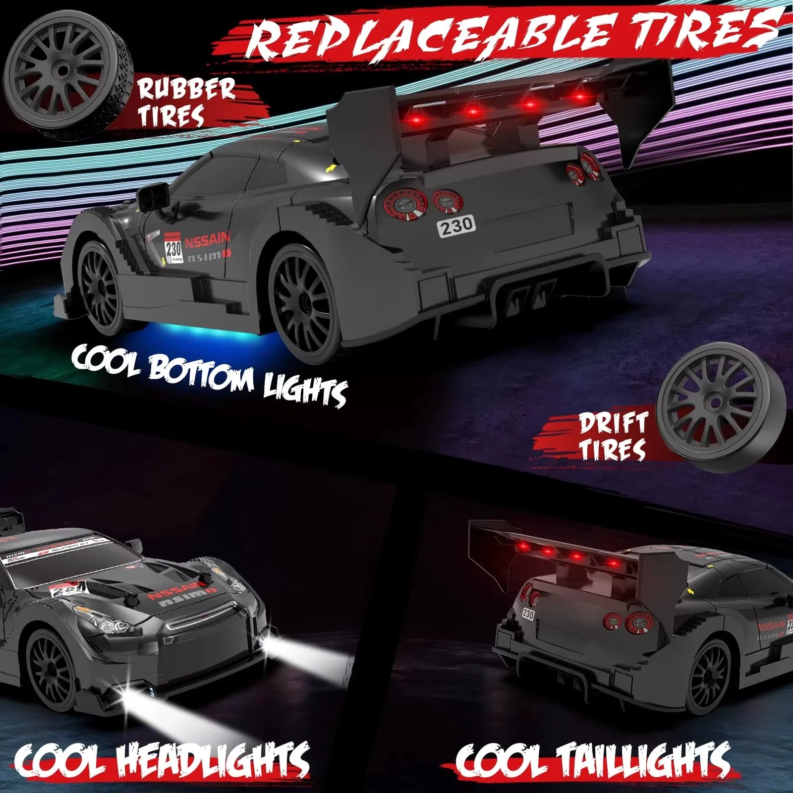 Drift RC Car (1:24) | Nissan GTR Black edition