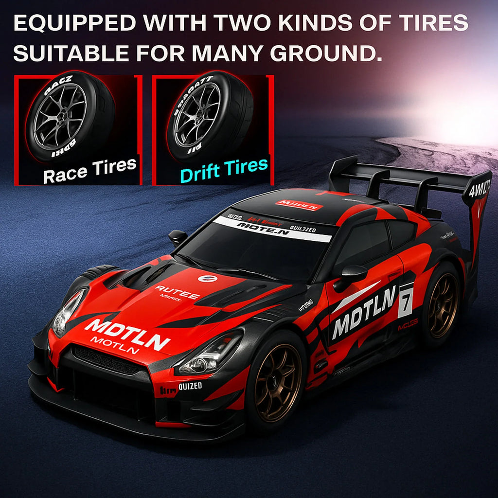High-Speed Drift R/C Car - NISSAN GT-R – 25 km/h, 4X4 (Scale 1:16)