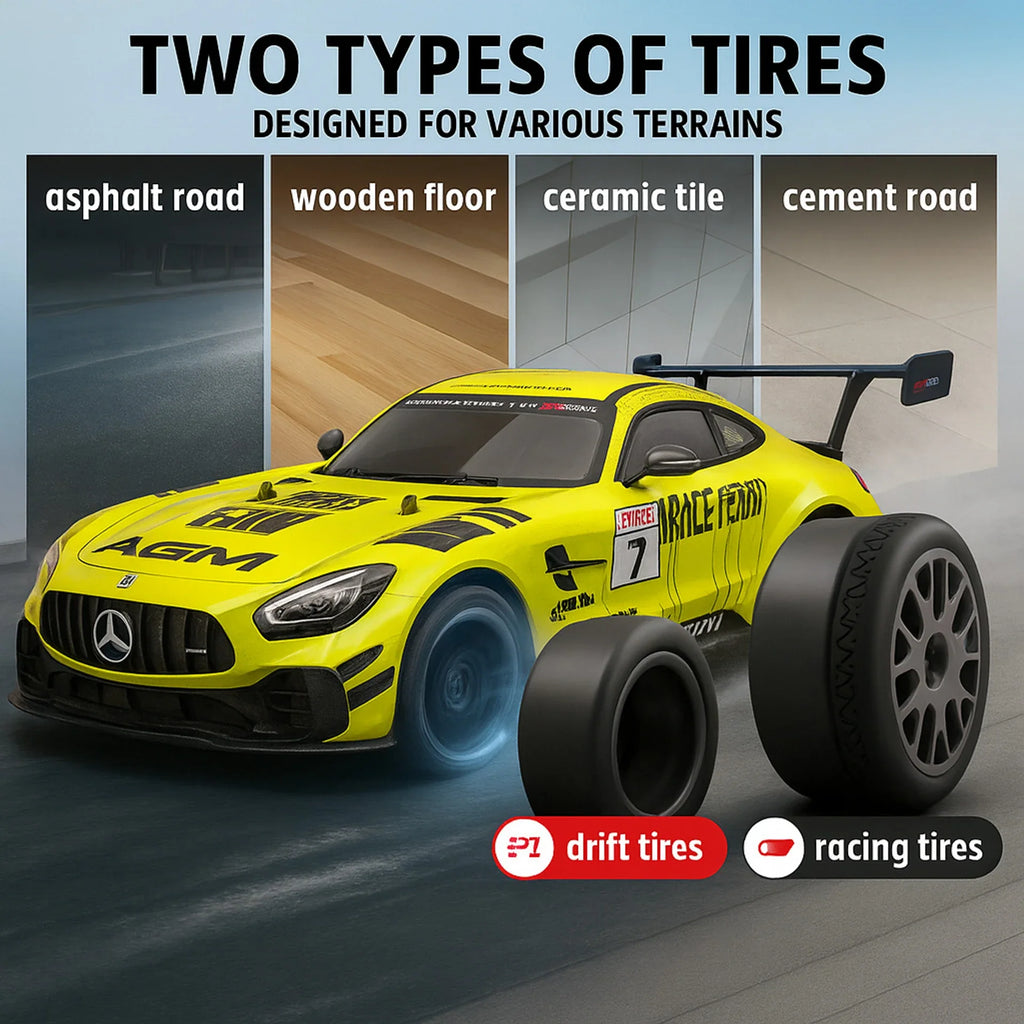 High-Speed Drift R/C Car - Mercedes AMG GT – 25 km/h, 4X4 (Scale 1:16)