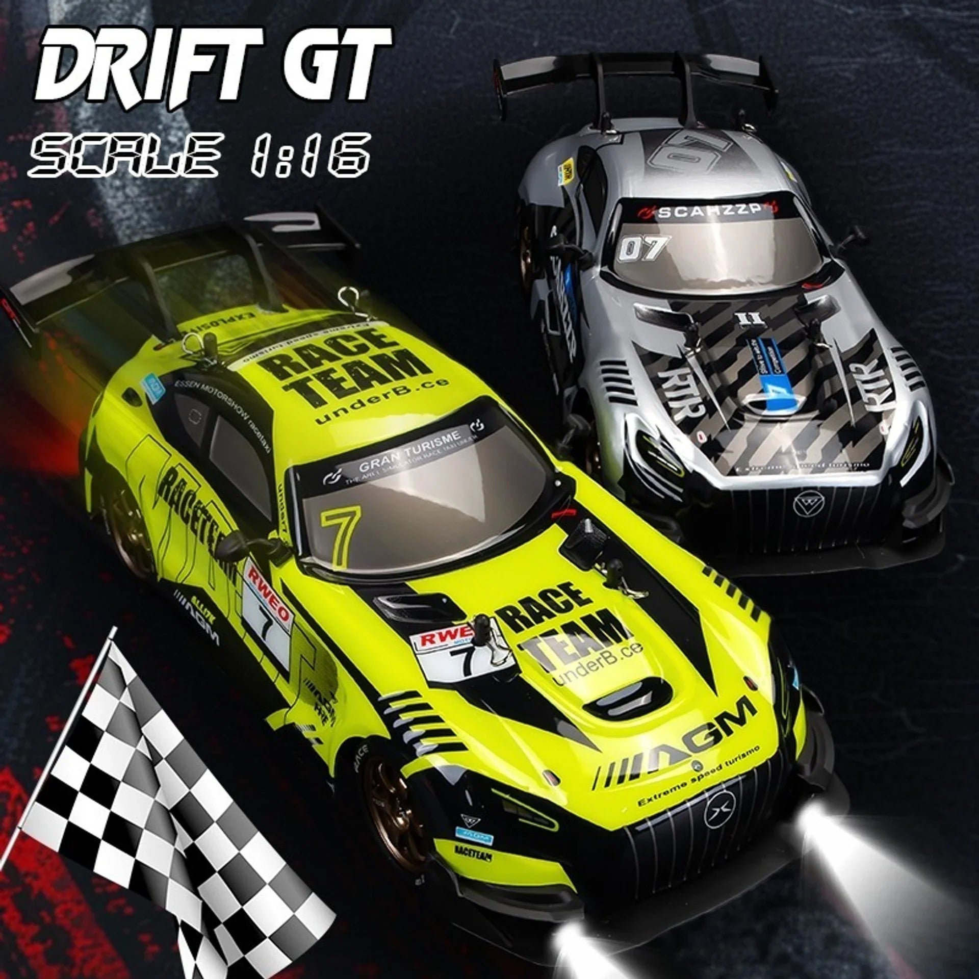 High-Speed Drift R/C Car - Mercedes AMG GT – 25 km/h, 4X4 (Scale 1:16)