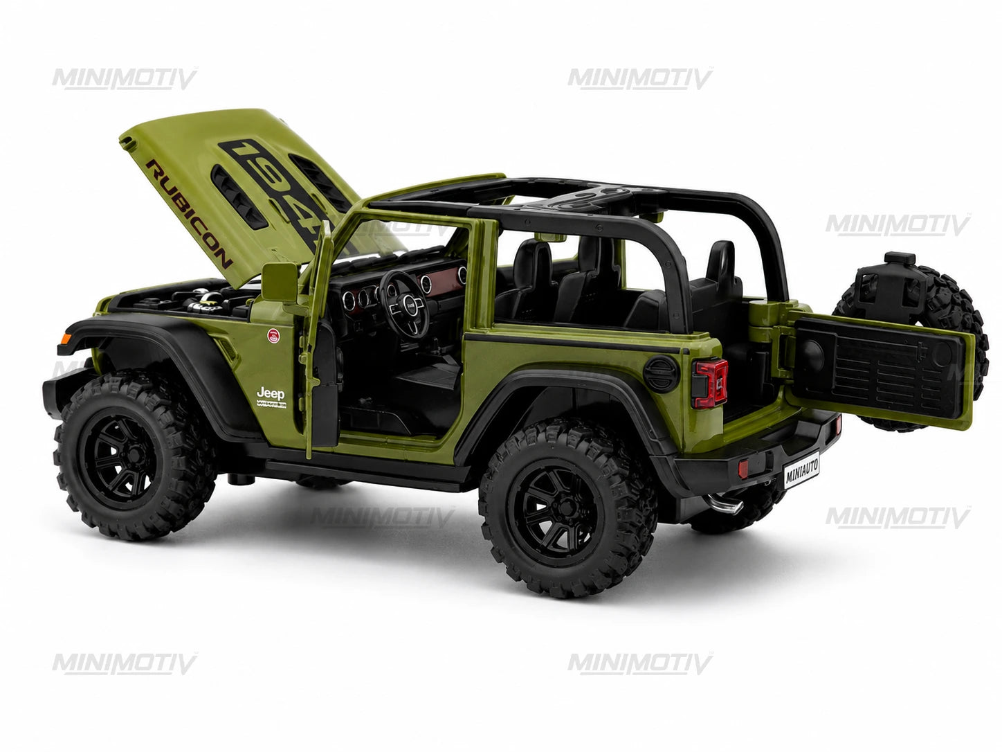 Jeep Wrangler Rubicon 1:32 Metal Diecast Car (15.5x7.5 cm)