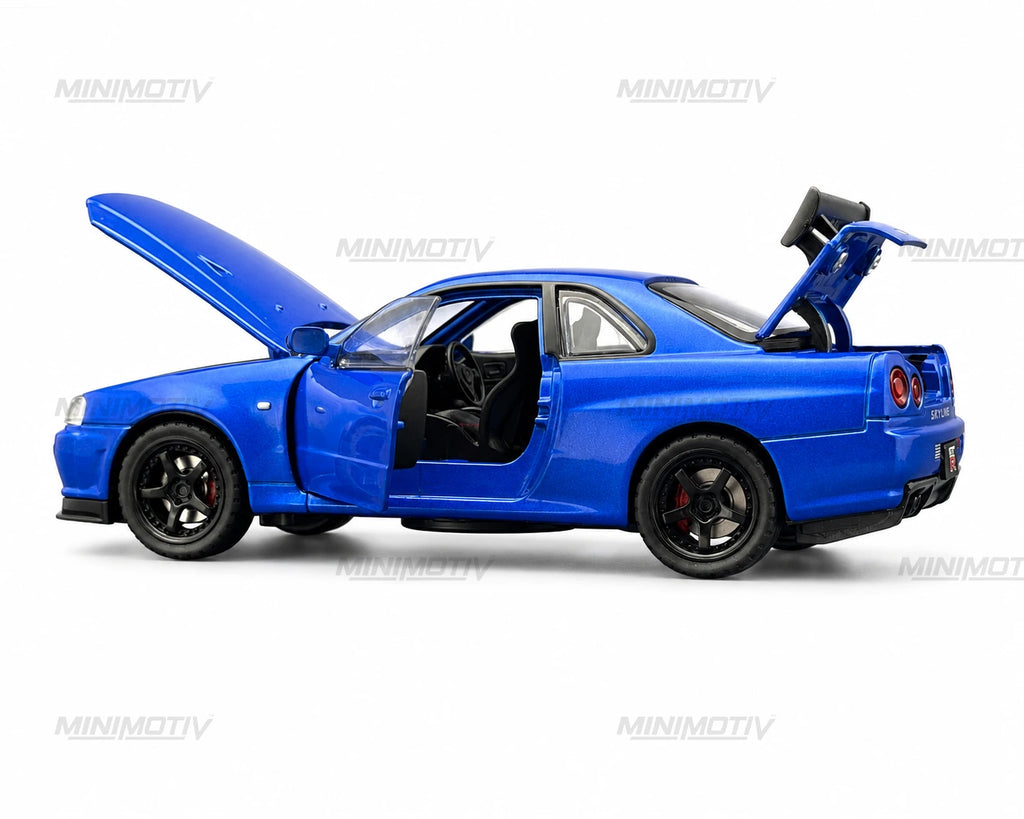 Nissan Skyline GTR R34 1:32 Metal Diecast Car (14.3x6.3 cm)
