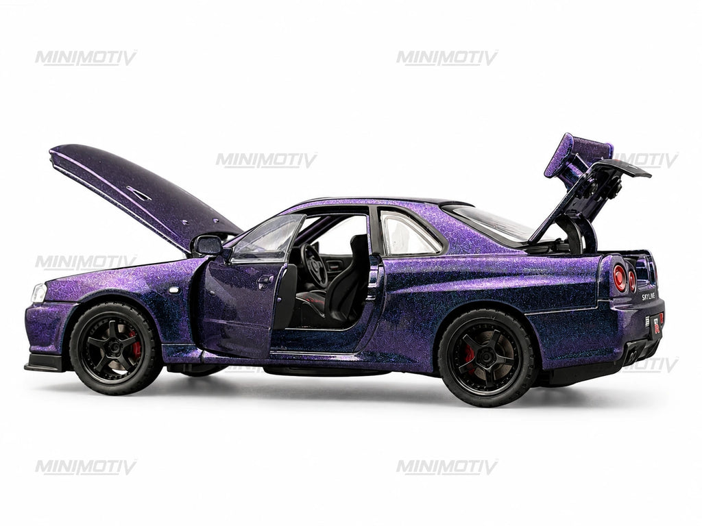 Nissan Skyline GTR R34 1:32 Metal Diecast Car (14.3x6.3 cm)