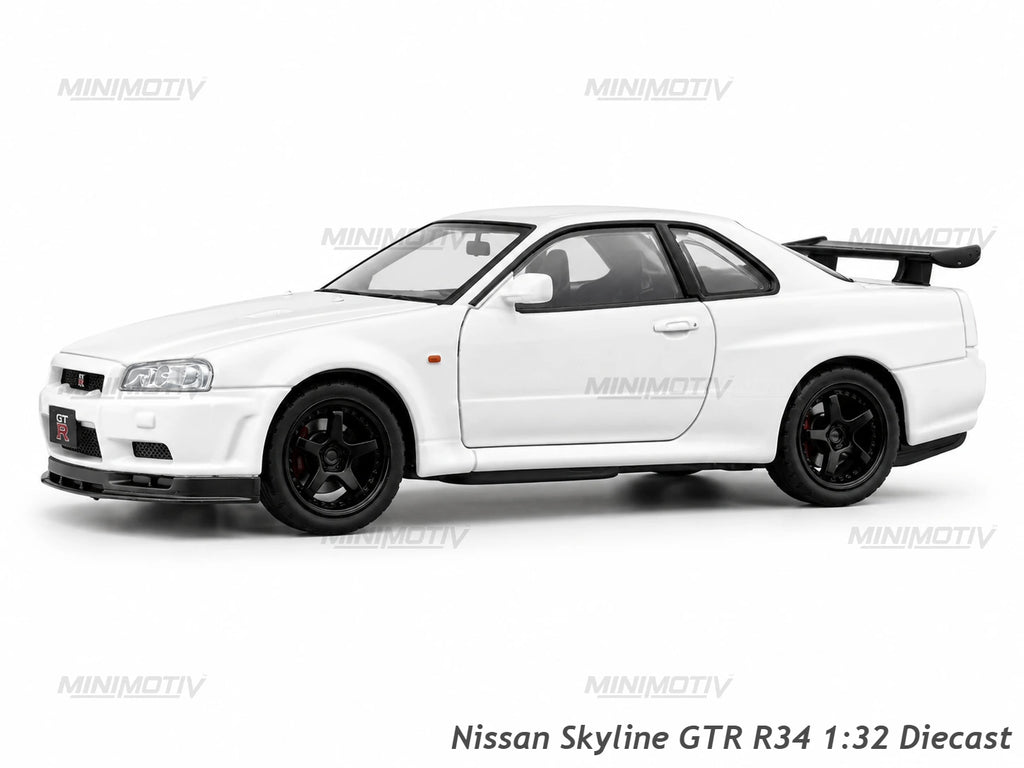 Nissan Skyline GTR R34 1:32 Metal Diecast Car (14.3x6.3 cm)