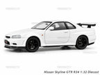 Nissan Skyline GTR R34 1:32 Metal Diecast Car (14.3x6.3 cm)